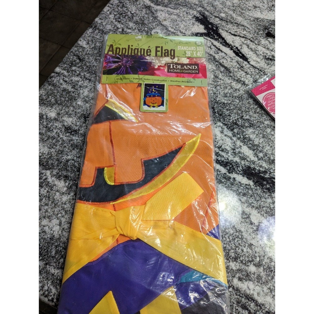 Toland Fall Decor Halloween Witch Pumpkin Jack O' Lantern 28x40 House Flag NEW